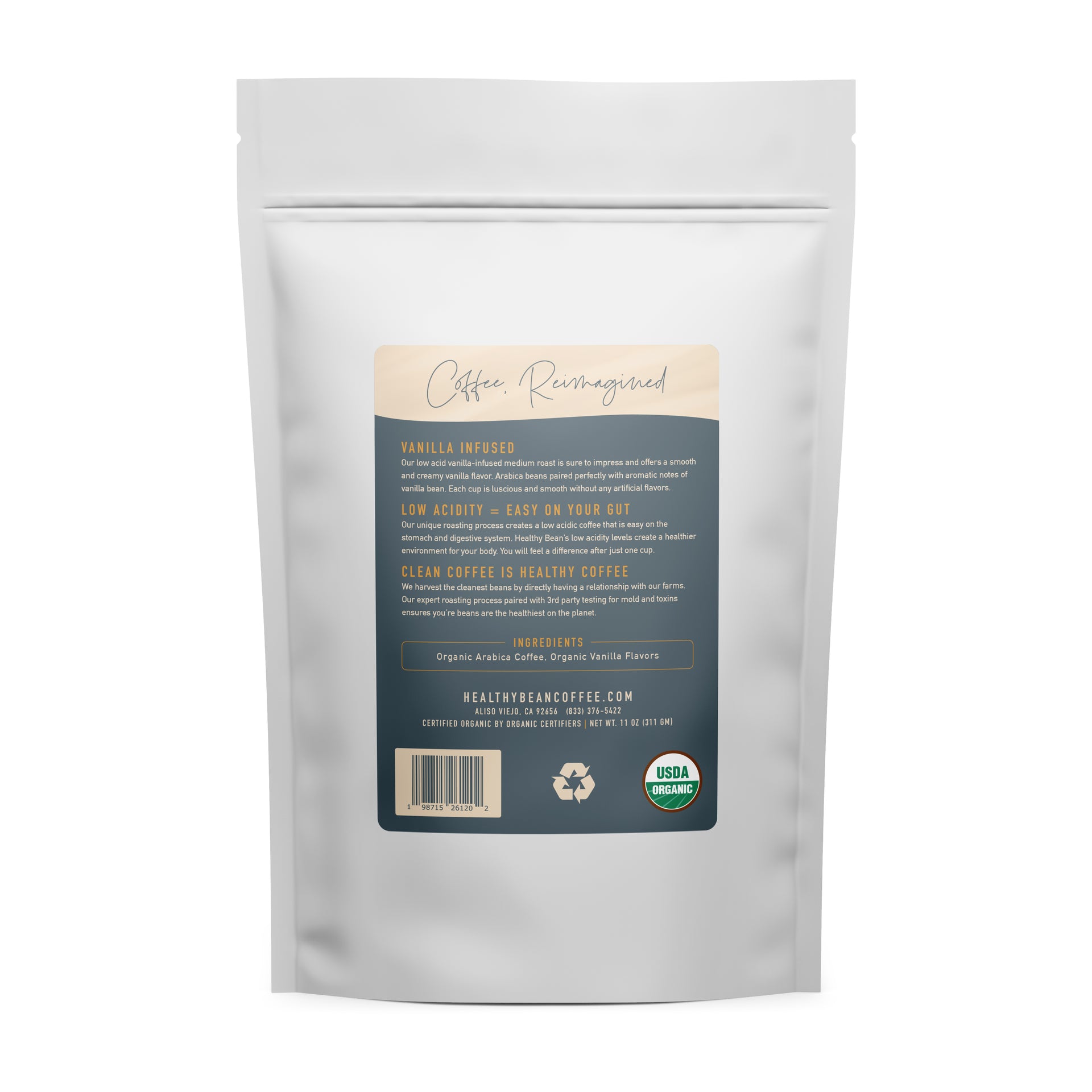 Healthy Bean | Vanilla Infused Coffee | Ground