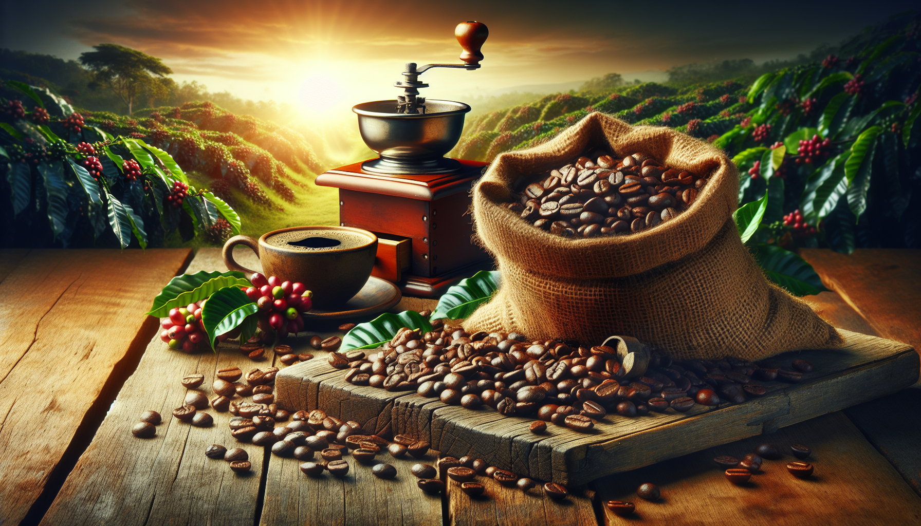 An image showcasing the richness of organic whole bean coffee. Picture an abundance of fresh coffee beans, glistening with oils. The beans are of a variety of depths of brown, indicating a range of ro